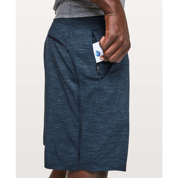 (L)‎ $68 Lululemon Pace Breaker Short 9" Heather Allover Iron Blue True Navy - Picture 3 of 8